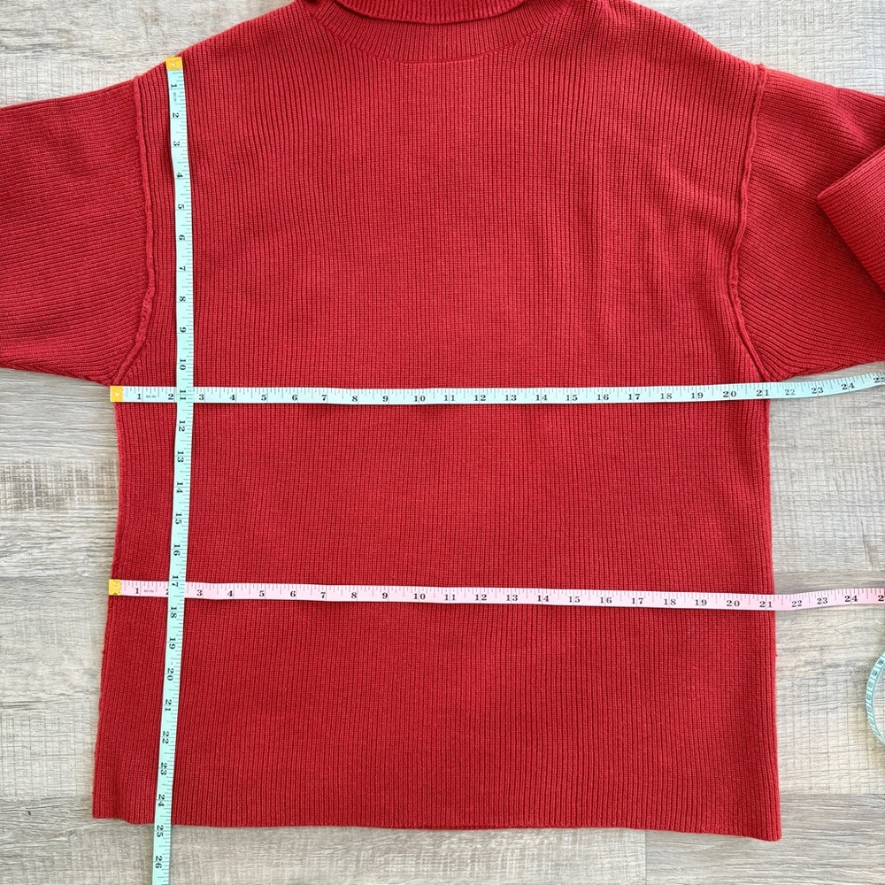 FREE PEOPLE Softly Structured Red Knit Turtleneck Tunic Sweater (size XS) - Picture 11 of 13